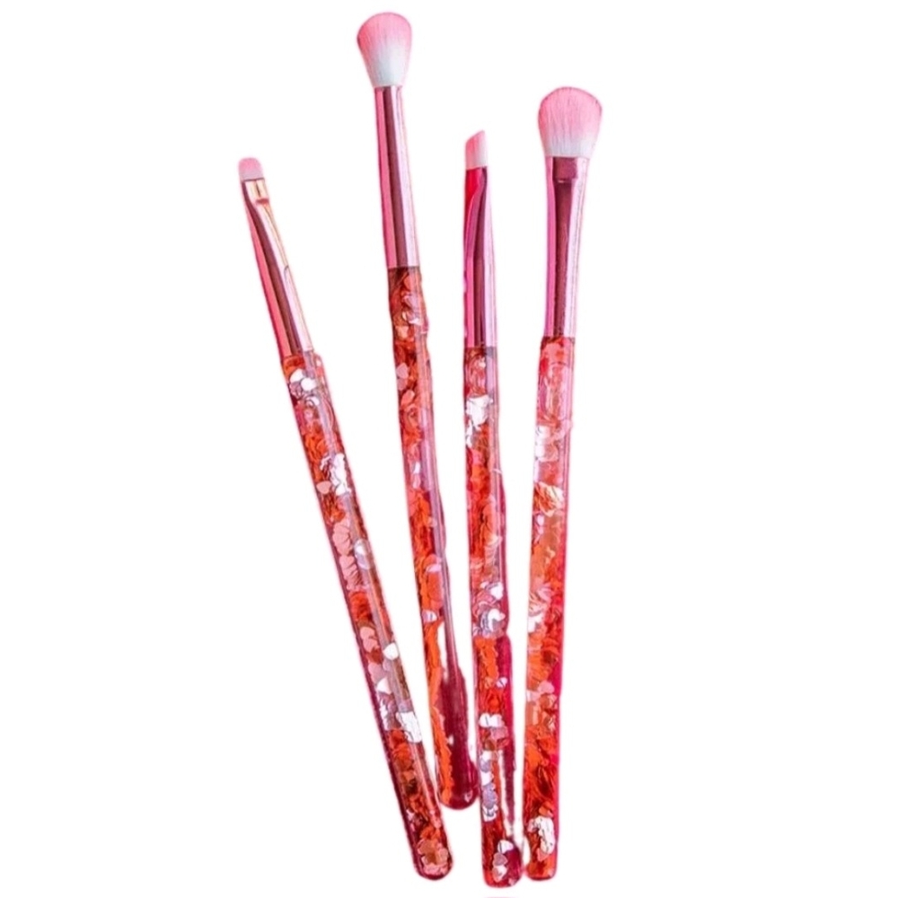 Glamierre Pink Luxe Glitter Eye Brush Collection | 4 brushes | NEW in Pouch